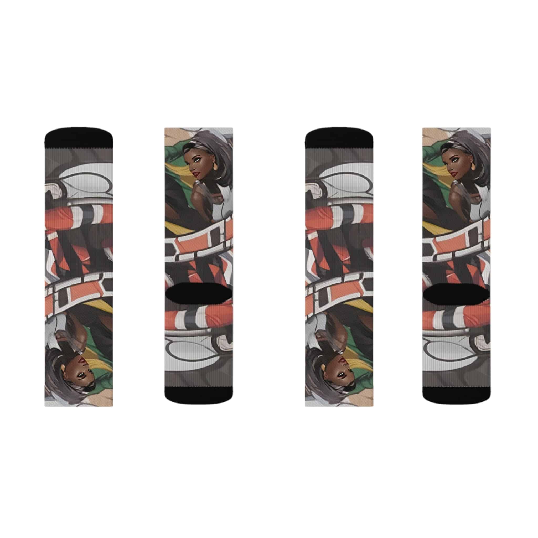 R&RH Lady Viper Socks with vibrant all over print and cushioned bottoms