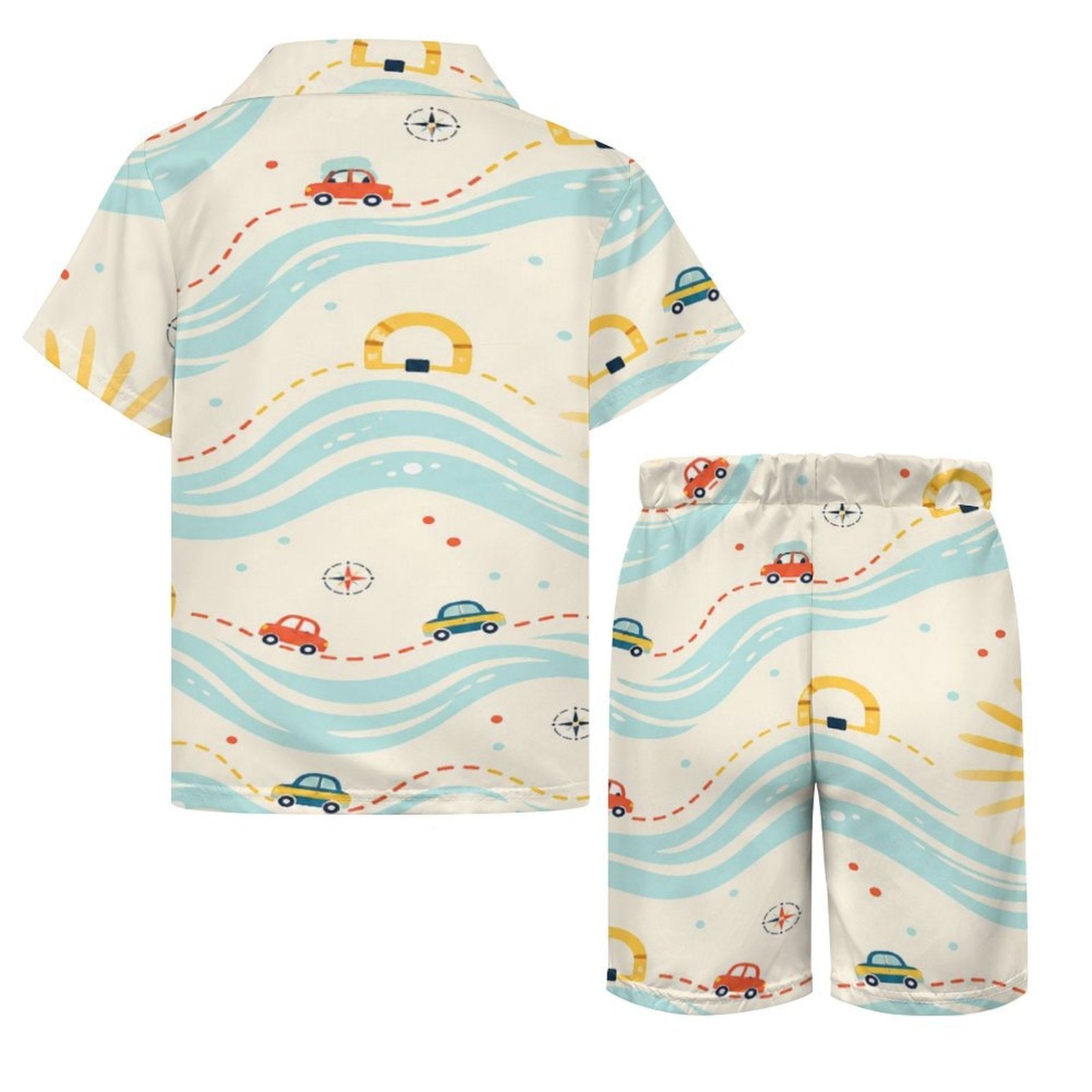 Rich and Rich Boys Yellow Seaside Short Set | Boys Summer Beach Shirt and Shorts Outfit