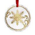 Rich and Rich Nordic Snowflake Round Crystal Glass Ornament