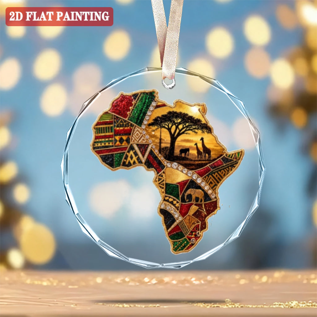 A Rich and Rich Round Crystal Glass Ornament of Africa