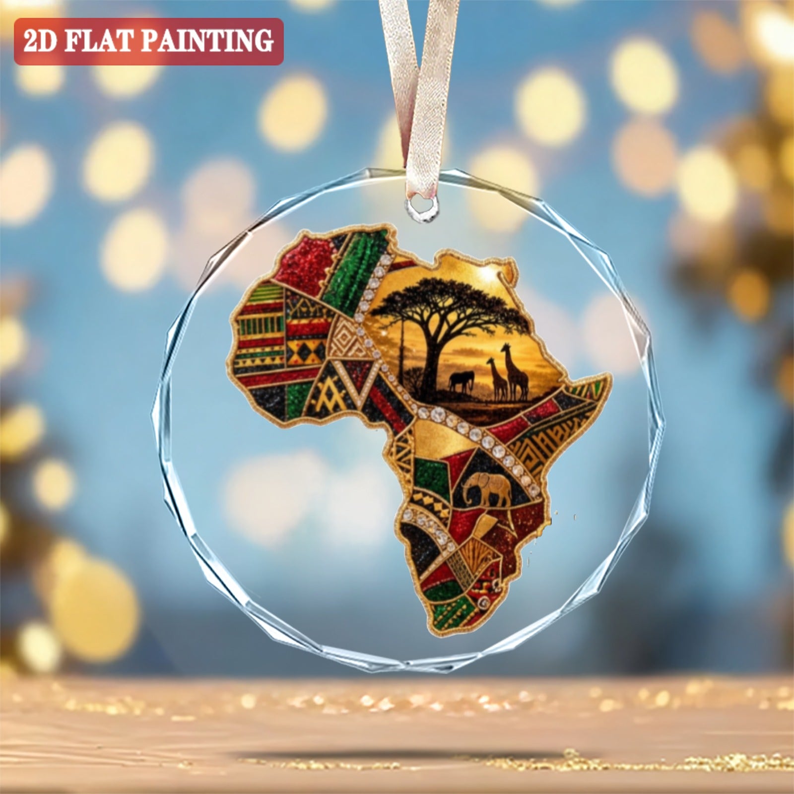 A Rich and Rich Round Crystal Glass Ornament of Africa
