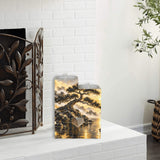 Rich and Rich Black Pine Beneath a Golden Sun  Wooden Candle Holder