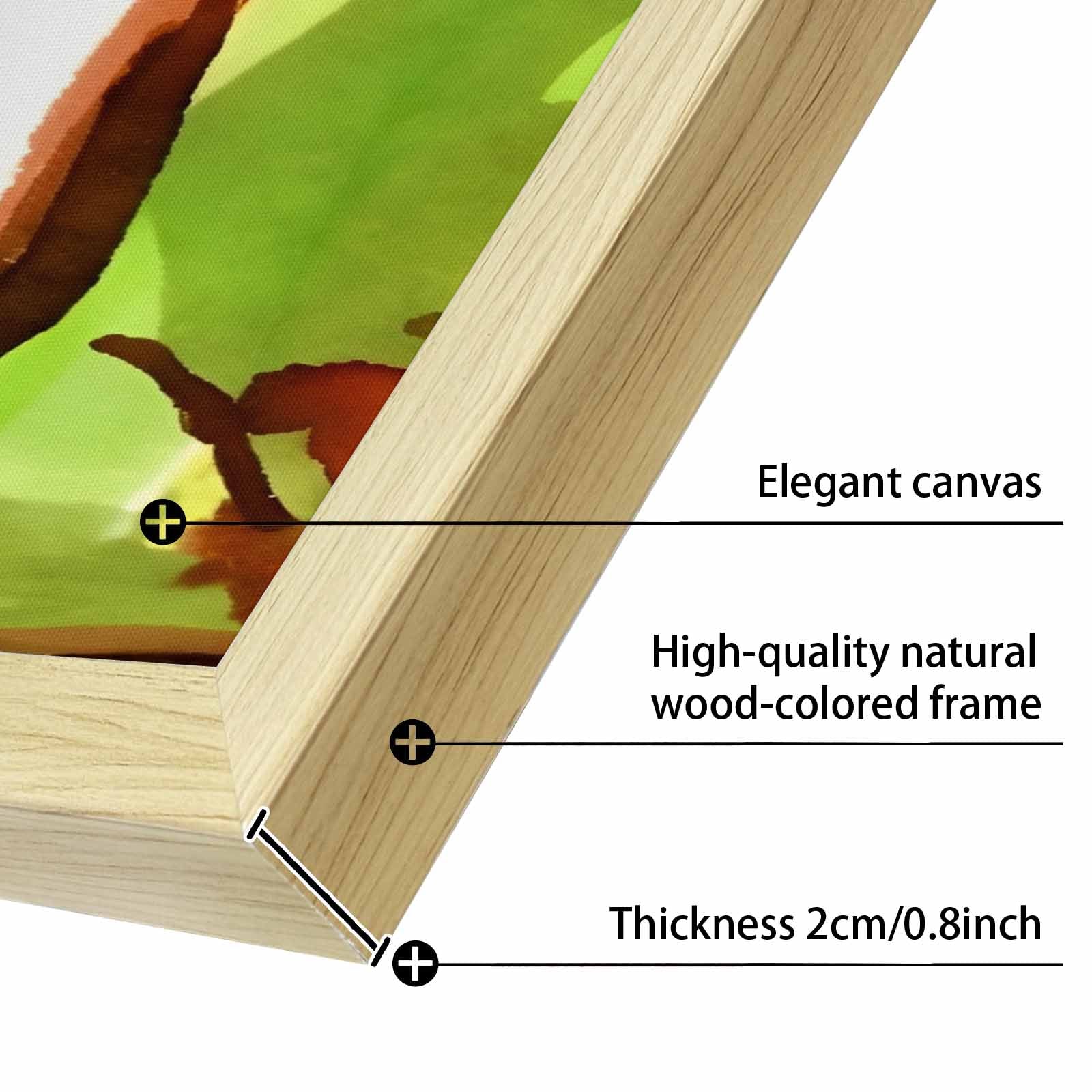 Rich and Rich Tropical Sketch  Natural Wood Frame Painting