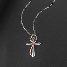 Load image into Gallery viewer, Heart-shaped Cross Necklace - Simple Color Separation Electroplating Design
