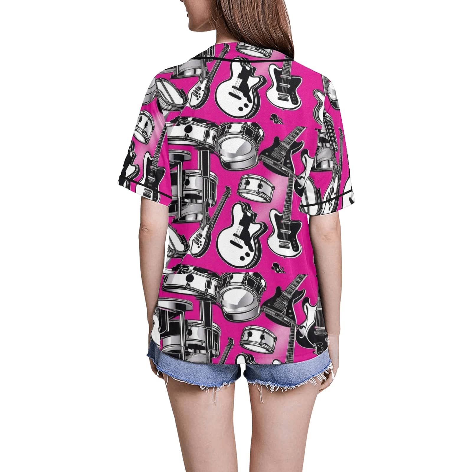 R&RH Instruments Women's All Over Print Baseball Jersey in premium mesh fabric with customizable design