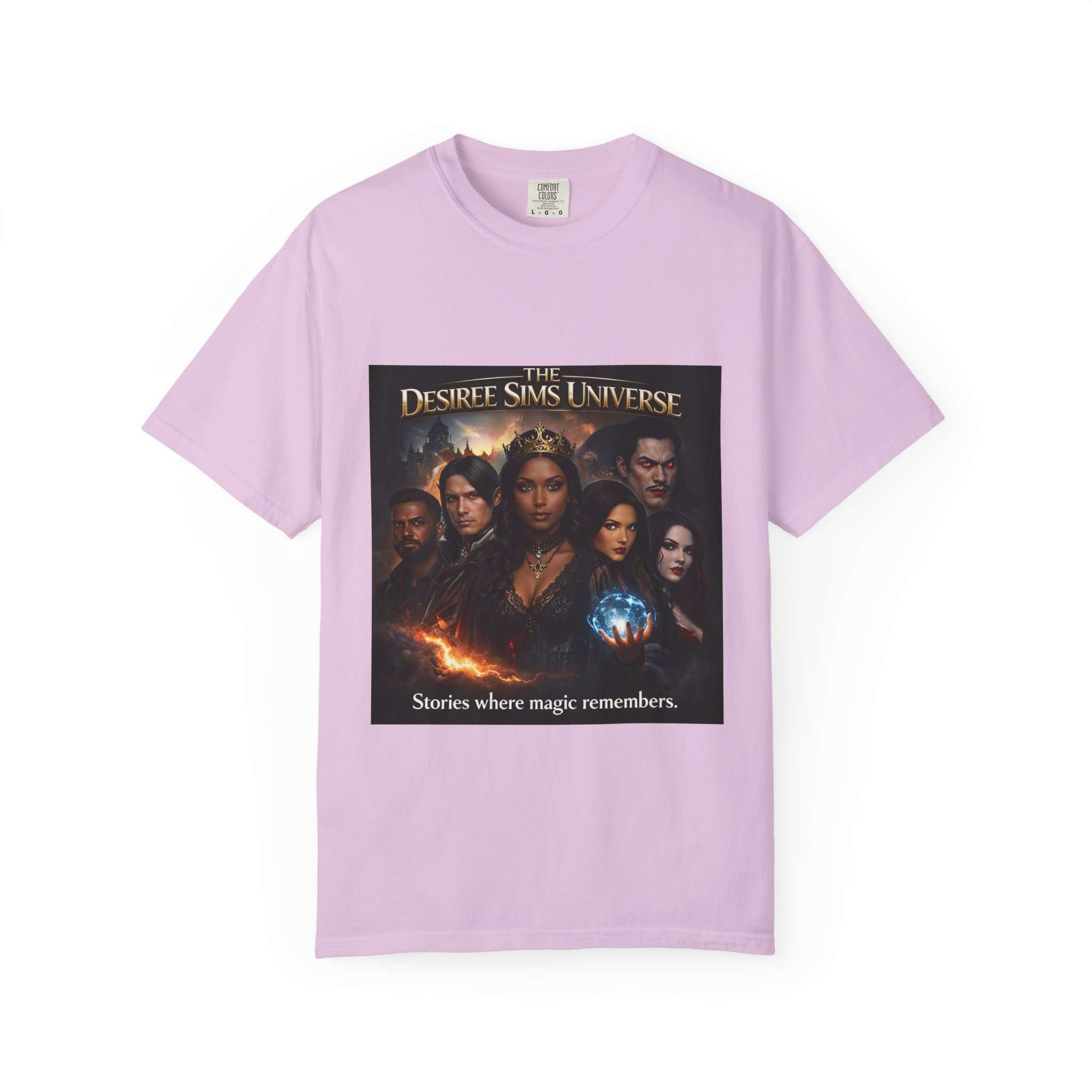 Garment-dyed heavyweight T-shirt with Desiree Sims Universe cast poster print and relaxed fit — additional view 14