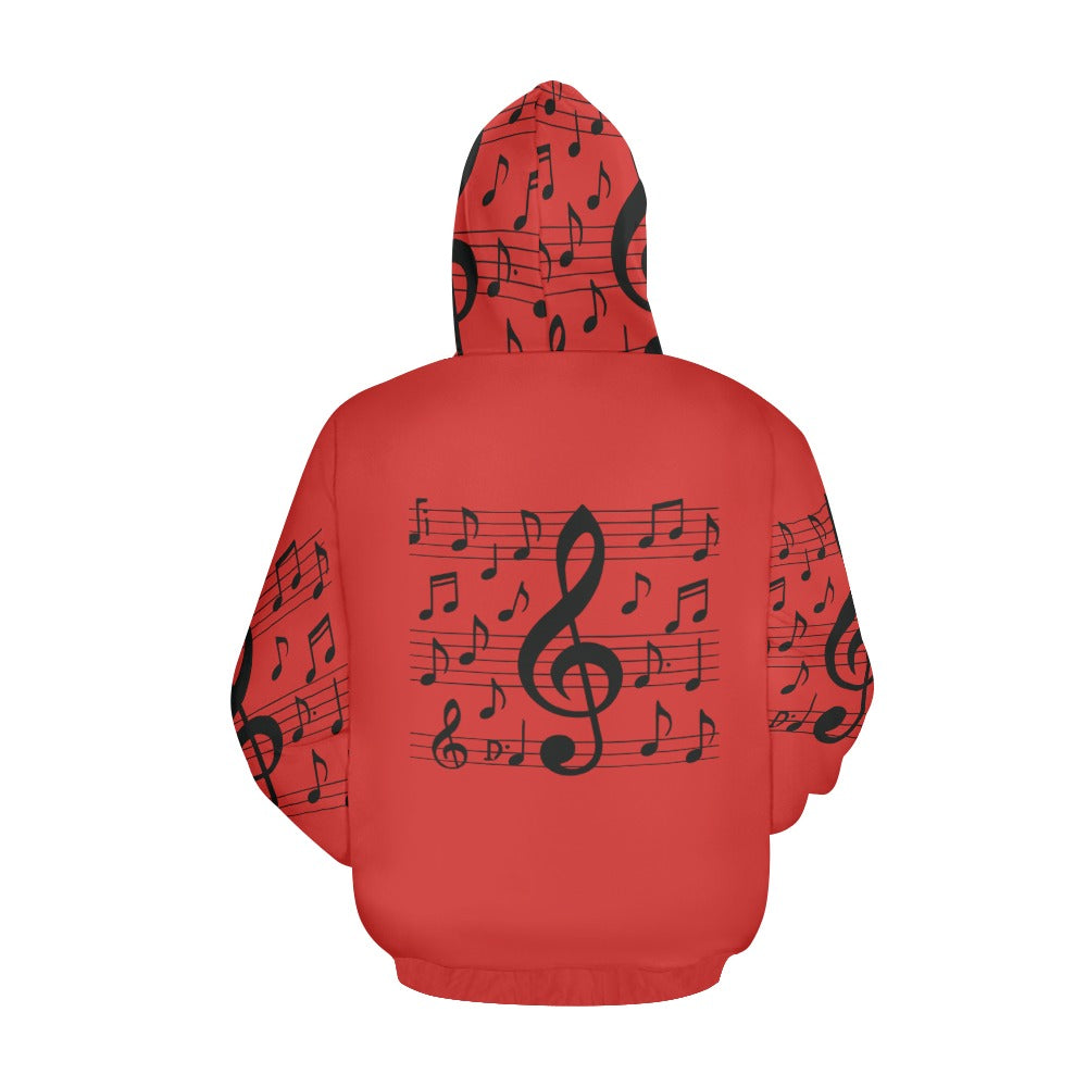 Rich and Rich Men's Musical Notes Hoodie in black with white musical note design