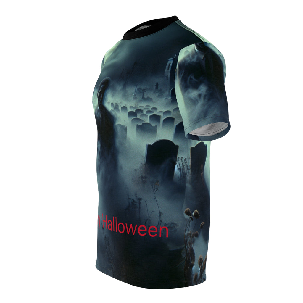 Halloween Themed Unisex Tee, Spooky Graphic Shirt, Costume Party Top, Ghostly Apparel, Unique Holiday T-shirt