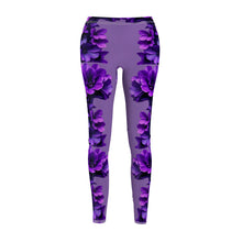 Load image into Gallery viewer, Floral Purple Casual Leggings for Women - Comfortable Activewear
