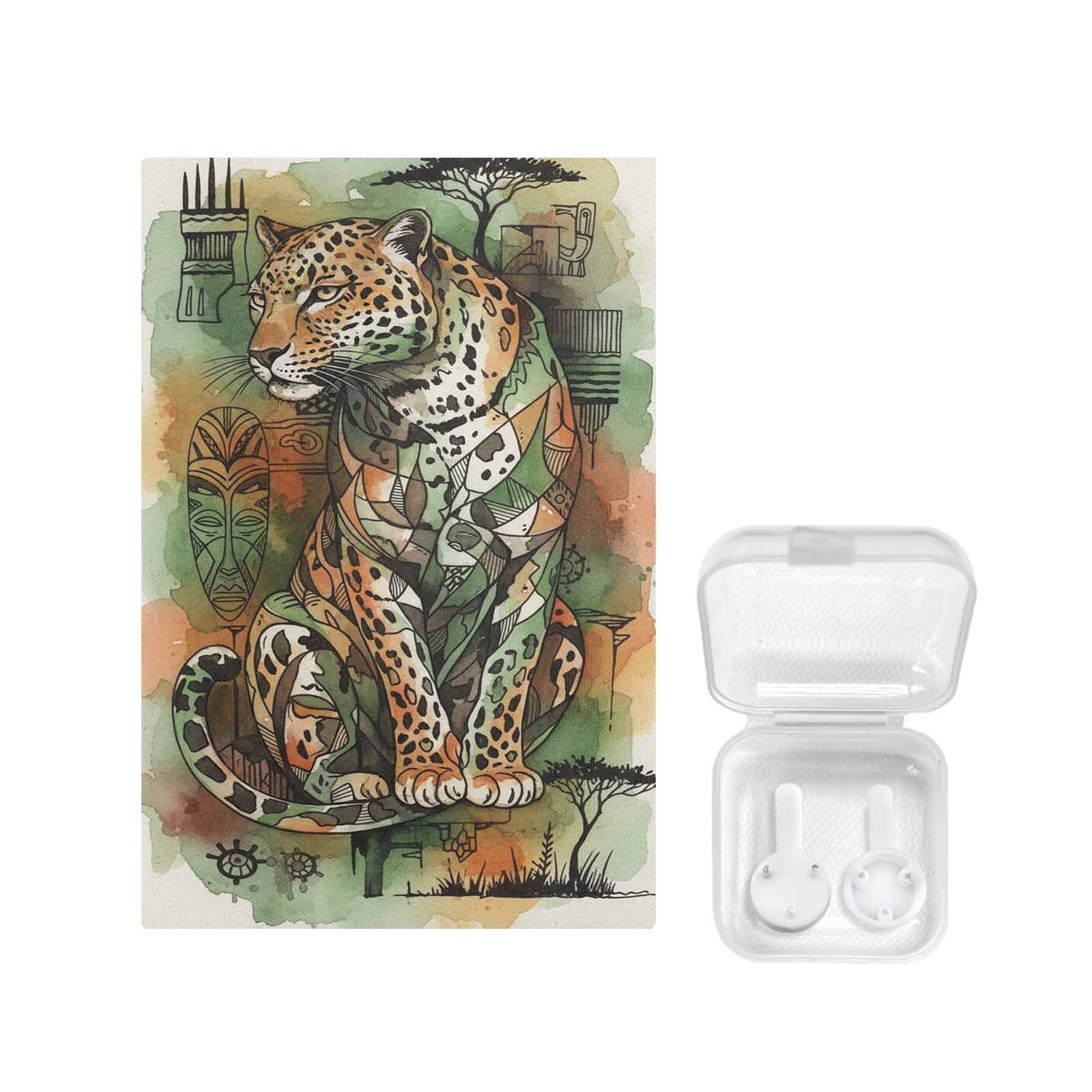 24x36 safari abstract leopard canvas wall art on wooden frame