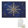 A Rich and Rich Celestial Gold and Silver Nordic Snowflake Framed Art Print 36×24inch - Rich and Rich Homeopportunities