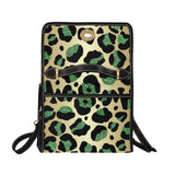 Waterproof emerald print canvas shoulder bag with PU leather handles and adjustable straps — additional view 6
