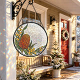 Rich and Rich  WanderGlow Australian Banksia Wattle Stained Glass Suncatcher 11.8inch