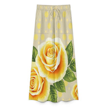 Load image into Gallery viewer, Yellow Rose and Polka Dot Women&#39;s  Wide-Leg Pants

