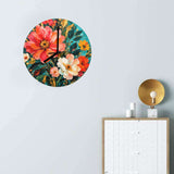 Art O'clock Impasto Floral Wall Clock By Rich and Rich