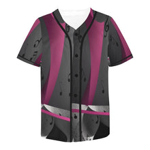Load image into Gallery viewer, R&amp;RH Magenta Musical Notes Men&#39;s Baseball Jersey All Over Print Baseball Jersey for Men (Model T50)
