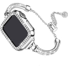 Load image into Gallery viewer, Bling Band Bracelet for Women | Compatible with Apple Watch Series 9/8/7/6/5/4/3/2/1 | Stainless Steel Dressy Metal Strap
