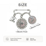 Double photo charm brooch with Majestic Tiger design and a small graduation cap charm — alternate view