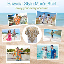 Load image into Gallery viewer, R&amp;RH Gold Design Men&#39;s Short Sleeved Shirt Men&#39;s Mock Linen Short Sleeve Shirt - Rich and Rich Homeopportunities 
