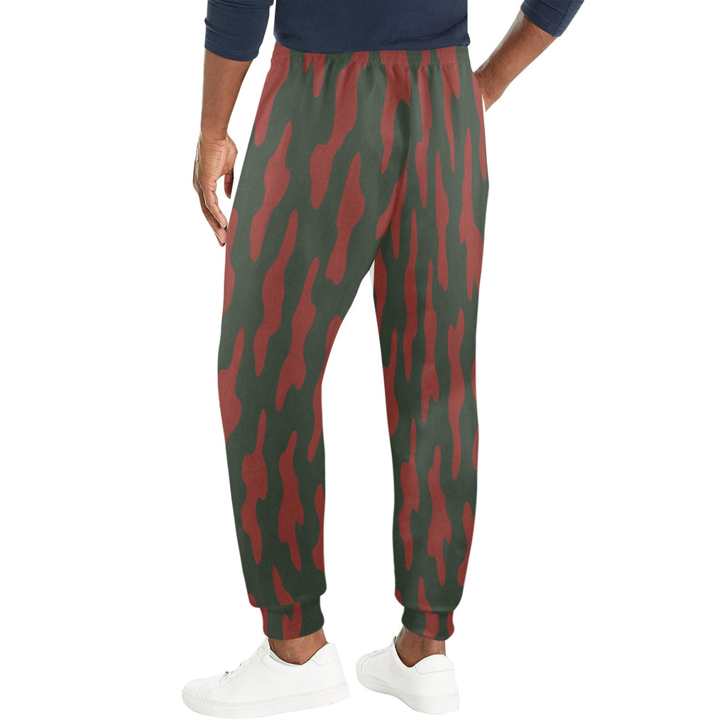 Rich and Rich Men's Red Camouflage Sweatpants with tapered fit and drawstring waistband