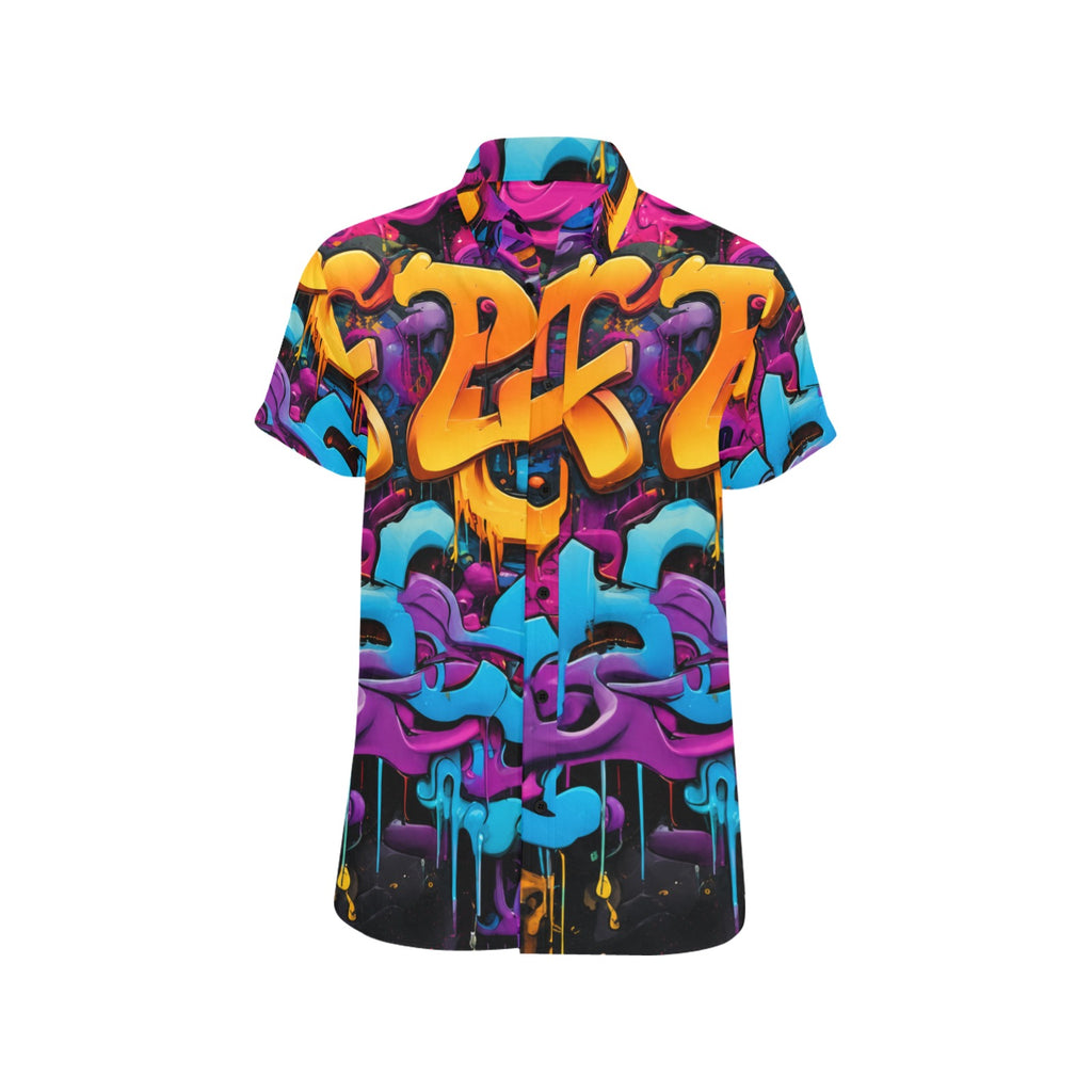 Rich and Rich Graffiti Print Men's Short Sleeved Shirt - view 3