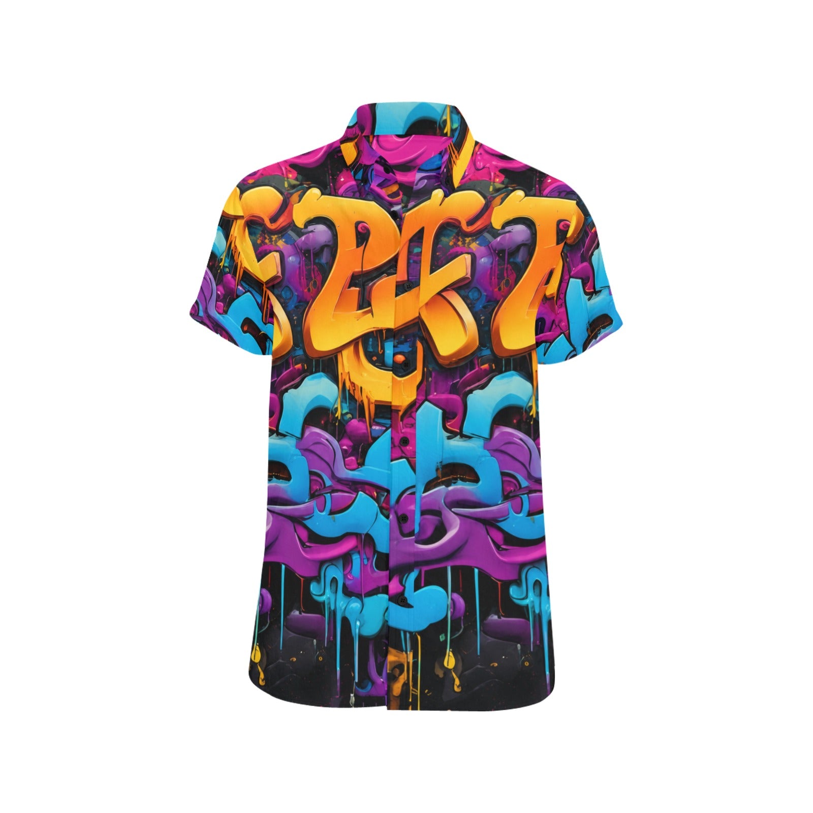 Rich and Rich Graffiti Print Men's Short Sleeved Shirt - view 3