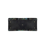 Green fractal-pattern PU leather travel duffel with top handles and adjustable shoulder strap — additional view 13