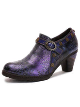 Load image into Gallery viewer, Adalee Retro Floral Embossed Shoes

