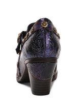 Load image into Gallery viewer, Adalee Retro Floral Embossed Shoes

