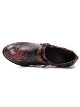 Load image into Gallery viewer, Adalee Retro Floral Embossed Shoes
