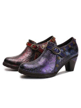 Load image into Gallery viewer, Adalee Retro Floral Embossed Shoes

