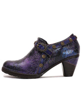 Load image into Gallery viewer, Adalee Retro Floral Embossed Shoes
