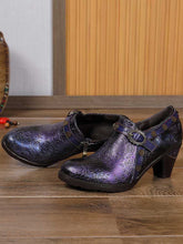 Load image into Gallery viewer, Adalee Retro Floral Embossed Shoes
