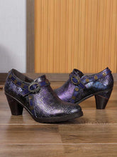 Load image into Gallery viewer, Adalee Retro Floral Embossed Shoes
