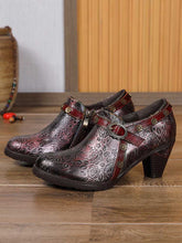 Load image into Gallery viewer, Adalee Retro Floral Embossed Shoes
