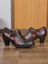 Load image into Gallery viewer, Adalee Retro Floral Embossed Shoes
