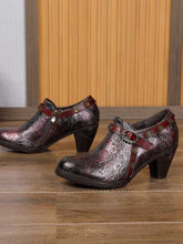 Load image into Gallery viewer, Adalee Retro Floral Embossed Shoes
