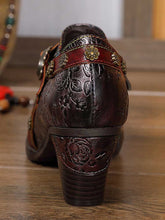 Load image into Gallery viewer, Adalee Retro Floral Embossed Shoes
