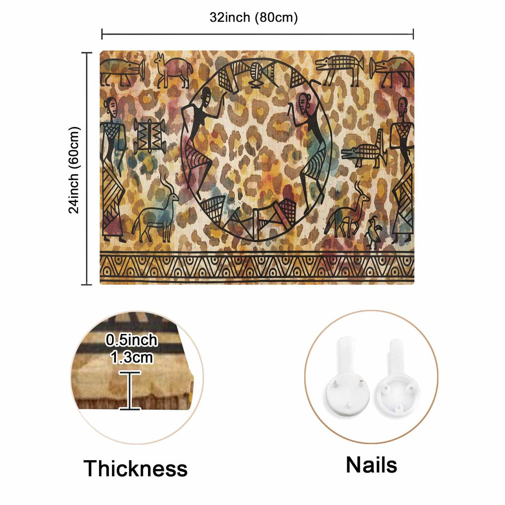 Rich and Rich African Abstract 32 x 24 Canvas Wall Art with vibrant colors and abstract design
