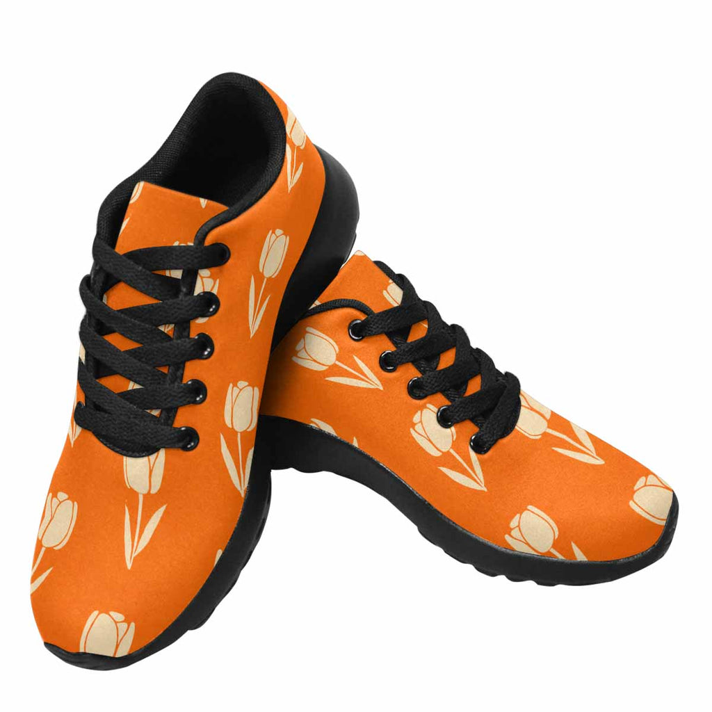 Rich and Rich Women’s Orange Floral Low Top Sneakers | Lightweight Casual Running Shoes