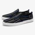Vertex Algorithm Stripe Slip-On Shoe Slip-On Shoe in black with electric blue geometric Vertex menswear design