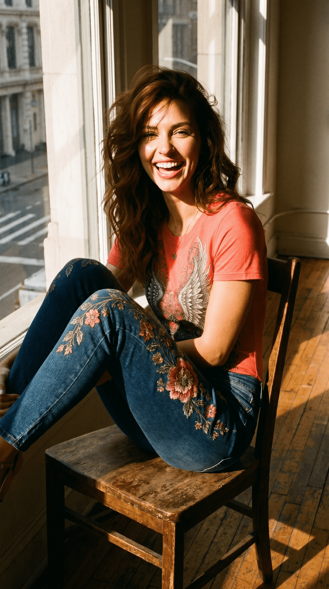 Gothic Wings & Cross Graphic Denim & Tee Set - Rich and Rich Homeopportunities