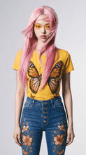 Load image into Gallery viewer, Monarch Butterfly Graphic Denim &amp; Tee Set - Rich and Rich Homeopportunities
