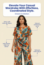 Load image into Gallery viewer, Rich &amp; Rich Women's Colorful Bird Side-Tie Top &amp; Wide-Leg Pants Set - Rich and Rich Homeopportunities
