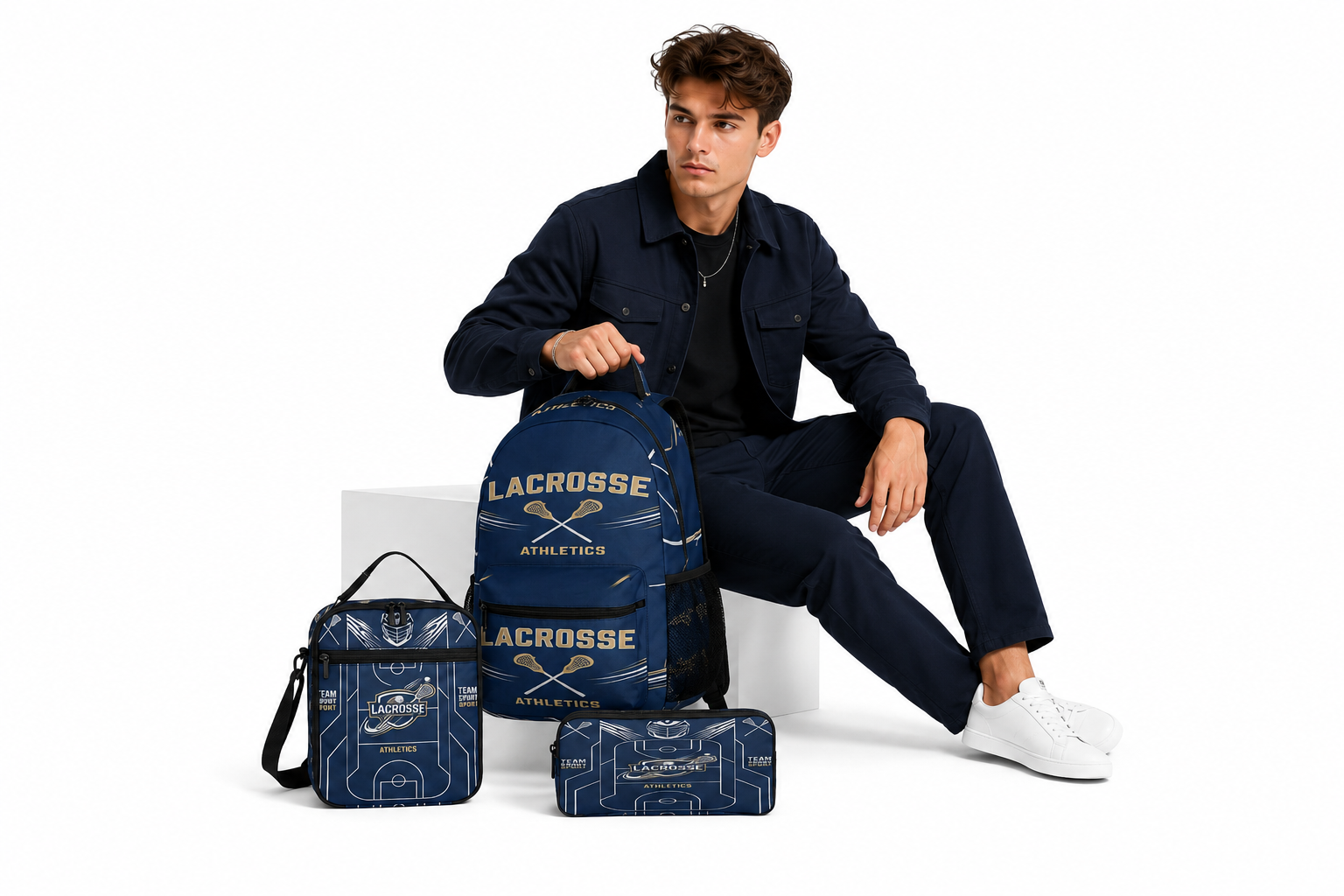 Rich and Rich Sport Utility Lacrosse Backpack 3 Piece Set Combination