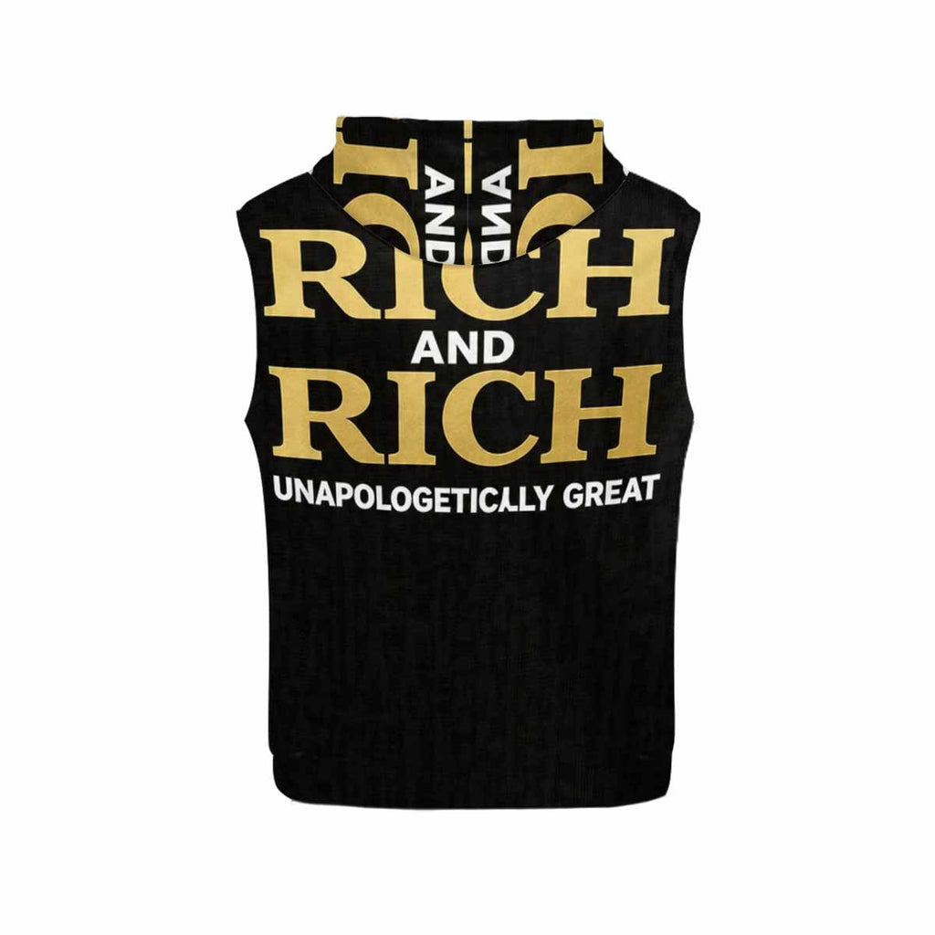 Rich and Rich Women's Black Unapologetically Great Sleeveless Hoodie - Rich and Rich Homeopportunities