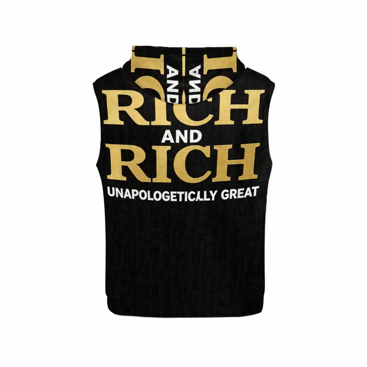 Rich and Rich Women's Black Unapologetically Great Sleeveless Hoodie - Rich and Rich Homeopportunities
