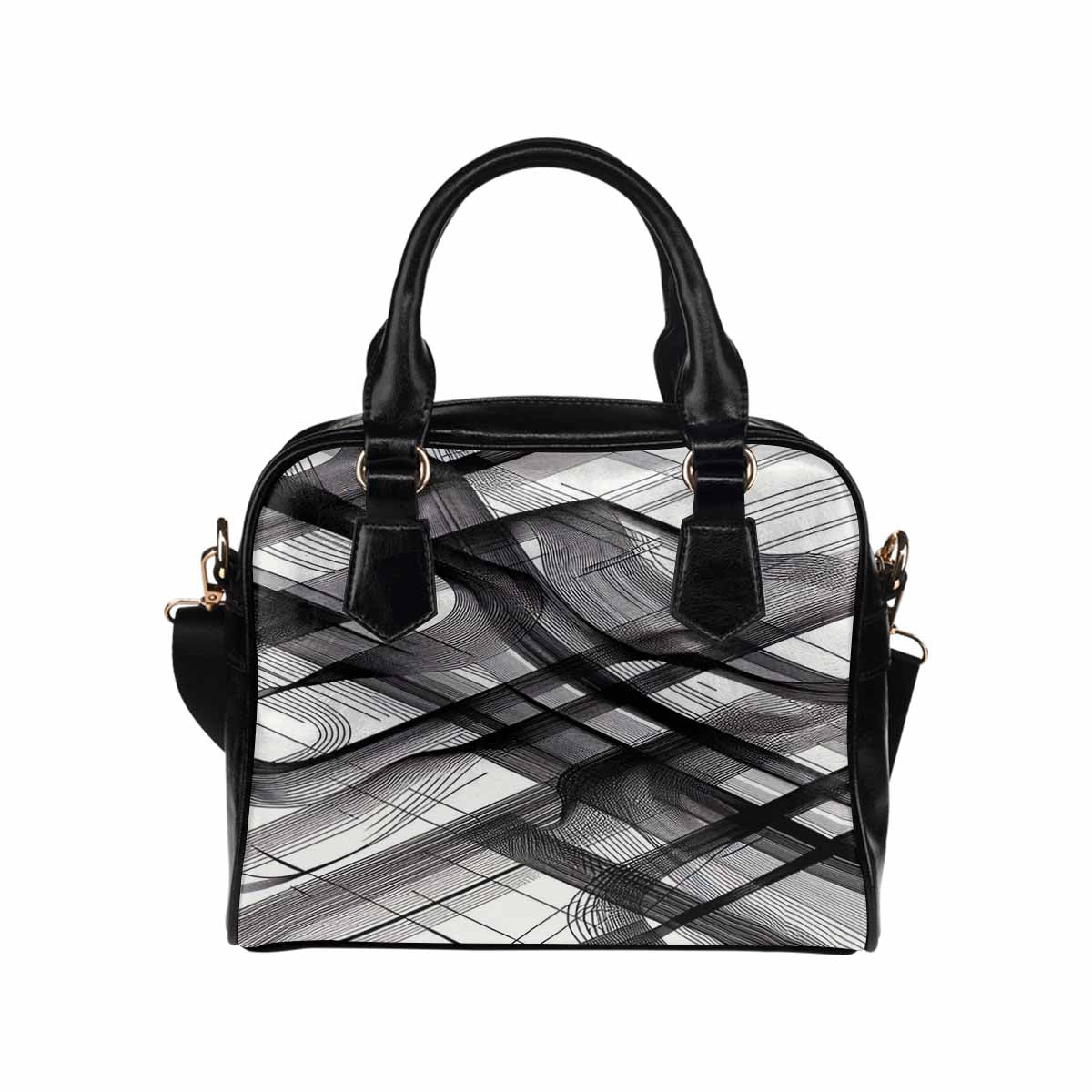 Rich and Rich Black & White Abstract Women's Shoulder Bag - Rich and Rich Homeopportunities