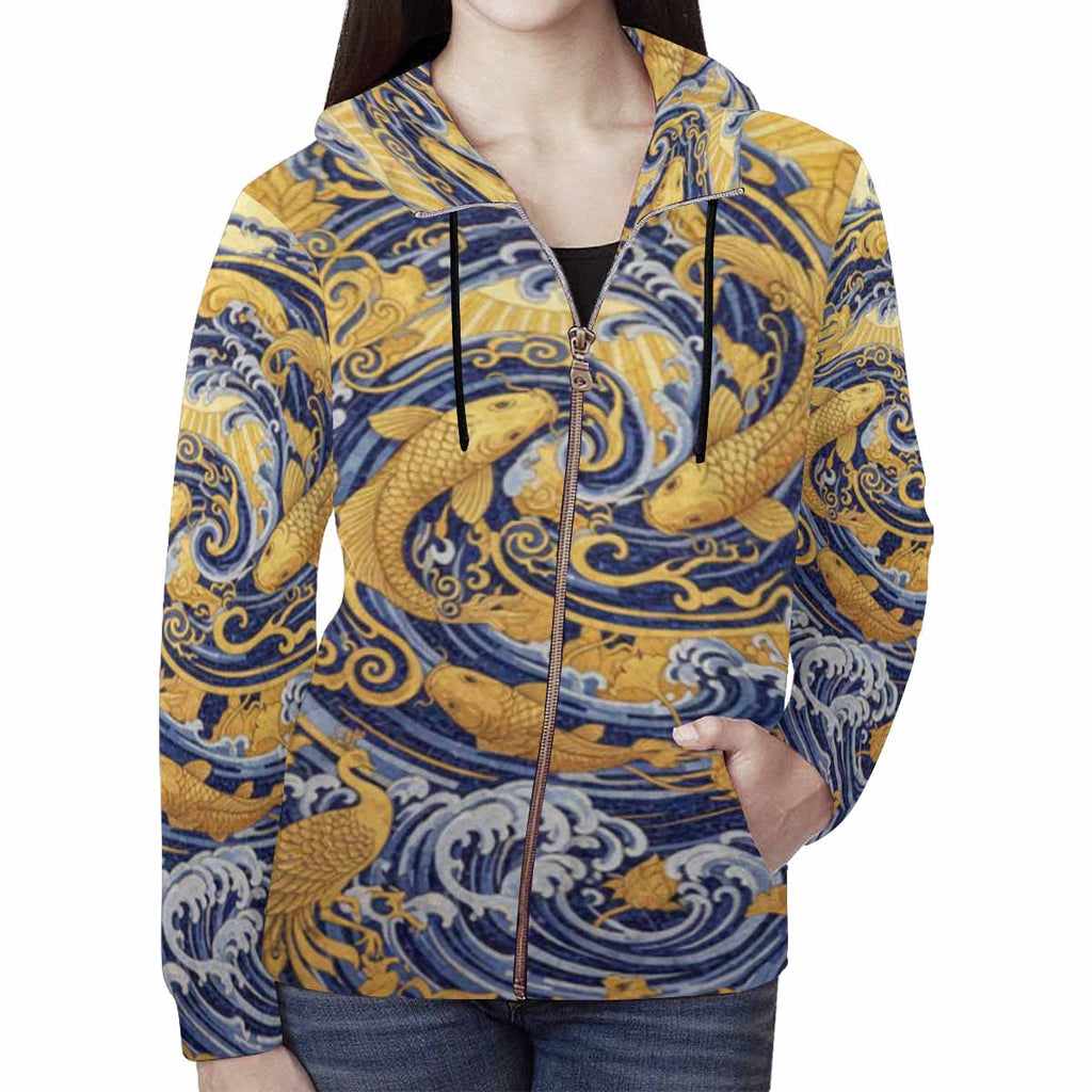 Rich and Rich Women's Print Full Zip Hoodie