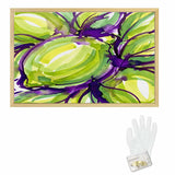 36×24 watercolor-style verdant vine framed canvas in a natural wood frame — alternate view